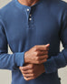 Men's Waffle Long Sleeve Henley - Marine Navy